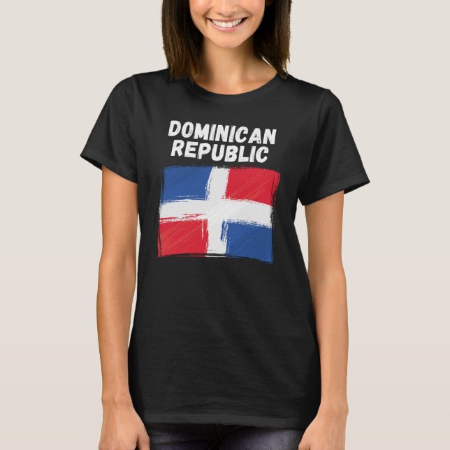 Camiseta República Dominicana Flag Vintage Grunge F (Frente)