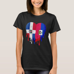 Camiseta República Dominicana Haiti Bandeira Coração Cidadã