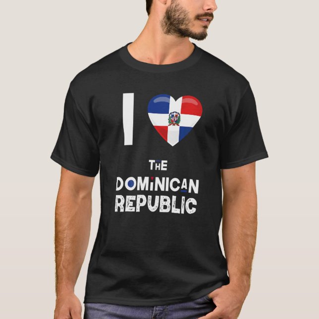 Camiseta Republica Dominicana Heart I Love The Dominican Re (Frente)