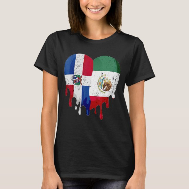 Camiseta República Dominicana México Sinalizador Coração Ci (Frente)