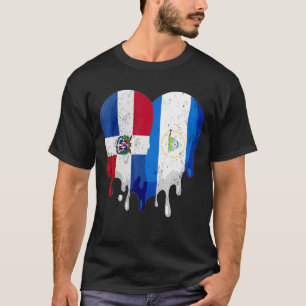 Camiseta República Dominicana Nicarágua Sinalizador Coração