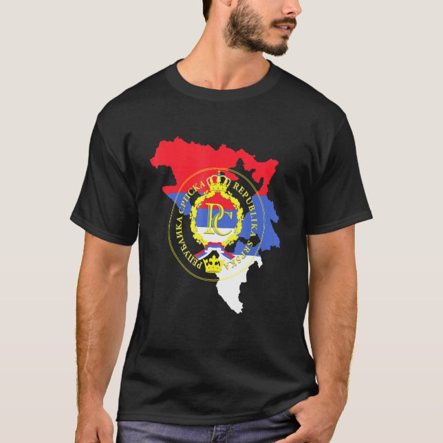 Camiseta República dos Balcãs Srpska Flag Sarajevo (Frente)