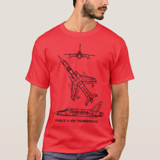 Camiseta República F105 Thunderhead American Plane Blueprin