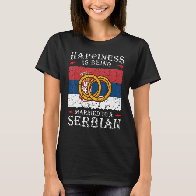 Camiseta República Sérvia do Casamento Bandeira M (Frente)