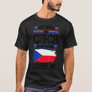 Camiseta República Tcheca Bandeira Minha Esposa É Tcheco Na