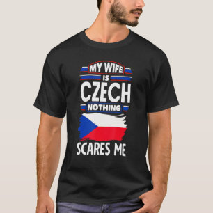 Camiseta República Tcheca Bandeira Minha Esposa É Tcheco Na