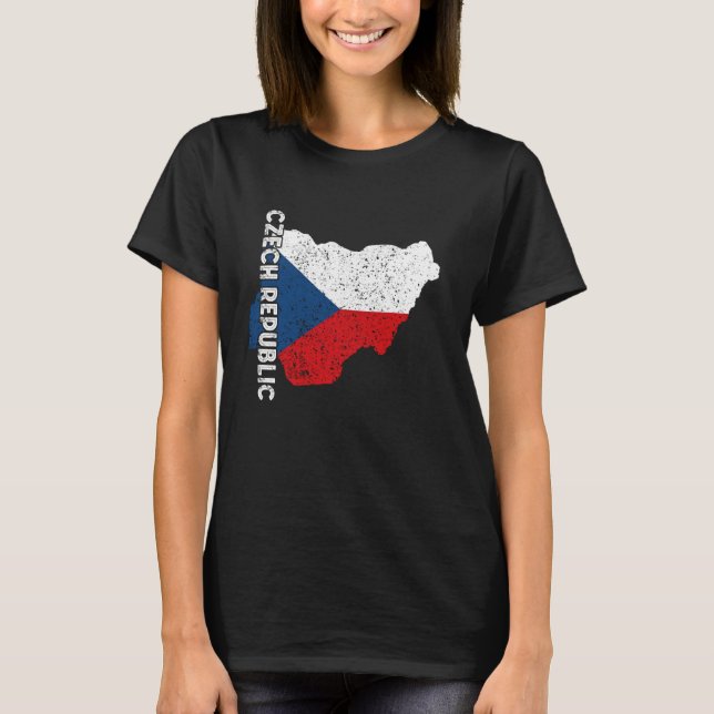 Camiseta República Tcheca Bandeira Tcheca Mapa Raízes Tchec (Frente)