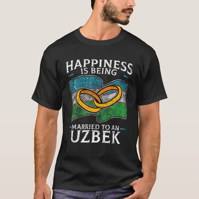 Camiseta República Usbeque Casada De Raízes Do Usbequistão (Frente)