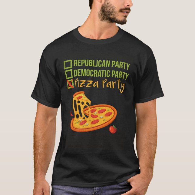 Camiseta Republican Democratic vs Pizza Party   Pizza (Frente)