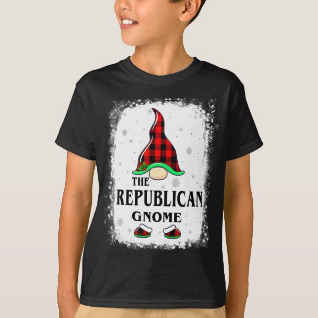 Camiseta Republican Gnome Buffalo Plaid Matching Family Xma (Frente)