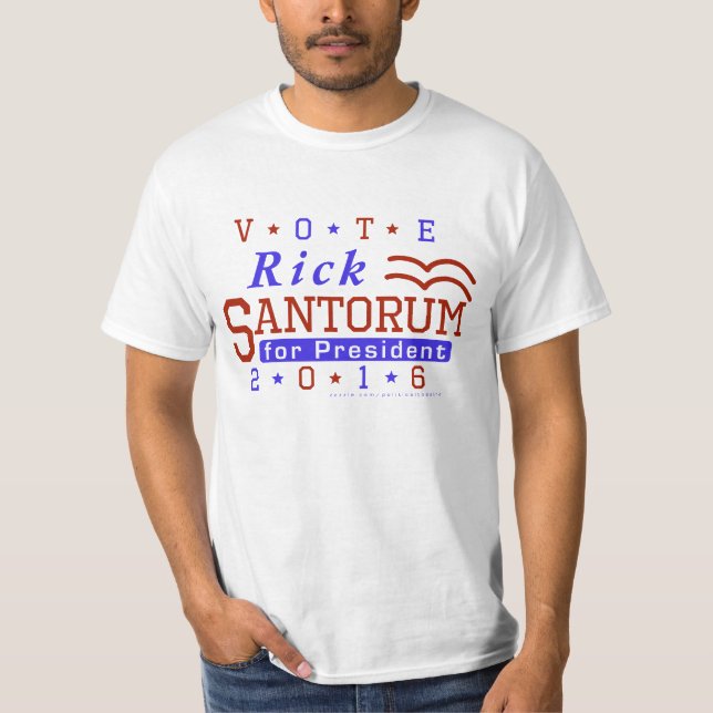 Camiseta Republicano 2016 do presidente eleição de Santorum (Frente)