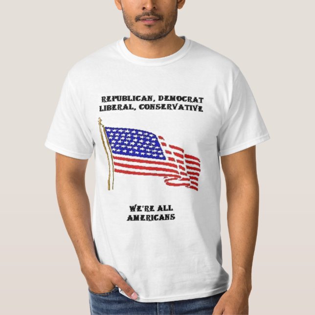 CAMISETA REPUBLICANO, DEMOCRATA, LIBERAL, CONSERVADOR, (Frente)