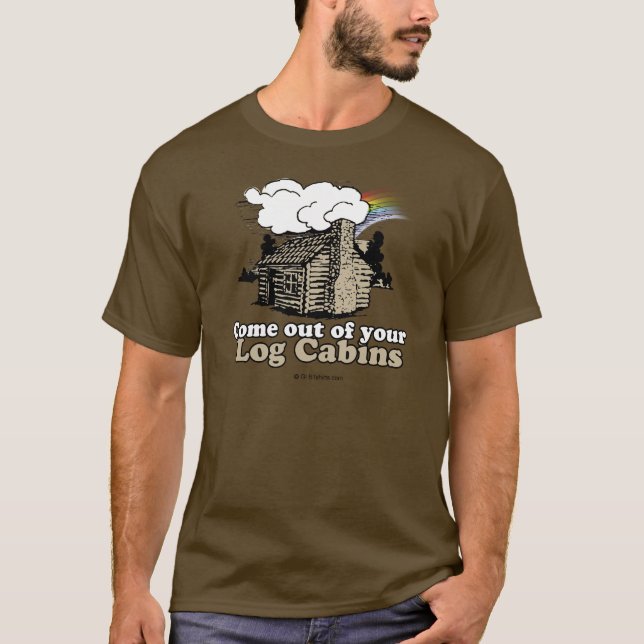 CAMISETA REPUBLICANOS DA CABANA RÚSTICA DE MADEIRA (Frente)