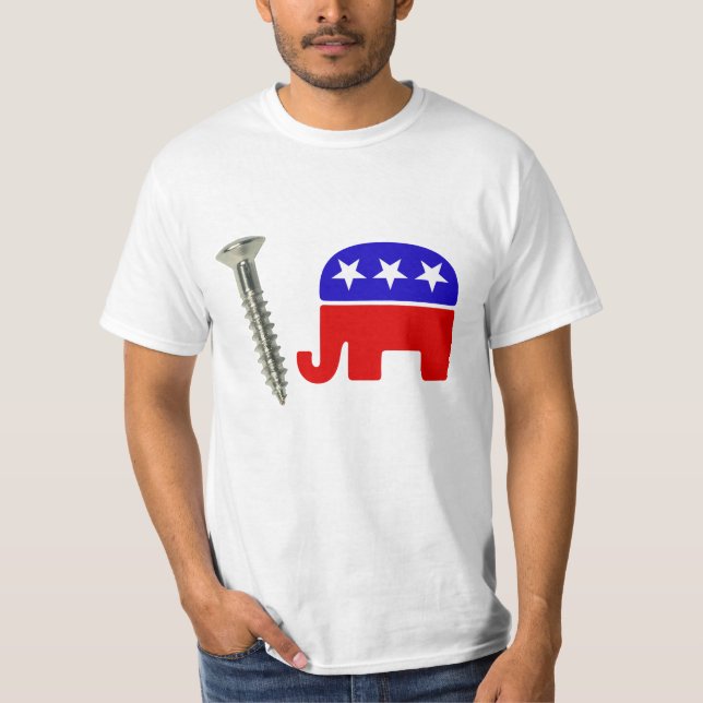 Camiseta Republicanos Engraçados Rebus Político (Frente)