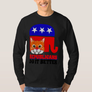 Camiseta Republicanos Fazem Melhor Política de Gato EUA Ame
