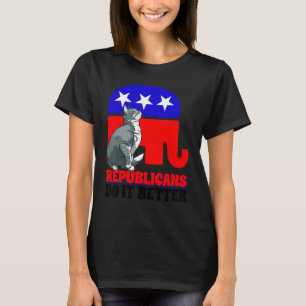 Camiseta Republicanos Fazem Melhor Política de Gato EUA Ame