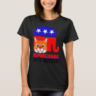 Camiseta Republicanos Fazem Melhor Política de Gato EUA Ame
