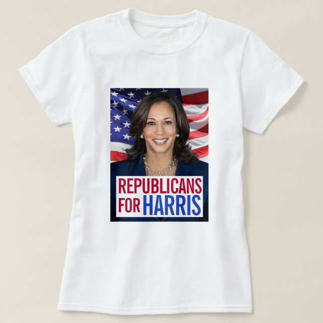 Camiseta Republicanos pelo Presidente Kamala Harris Foto 20 (Frente do Design)