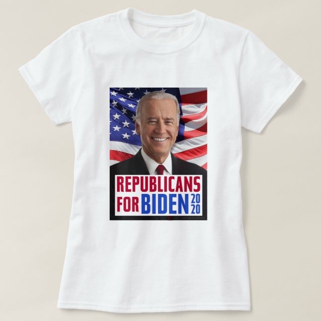 Camiseta Republicanos por Joe Biden 2020 Foto do Presidente (Frente do Design)