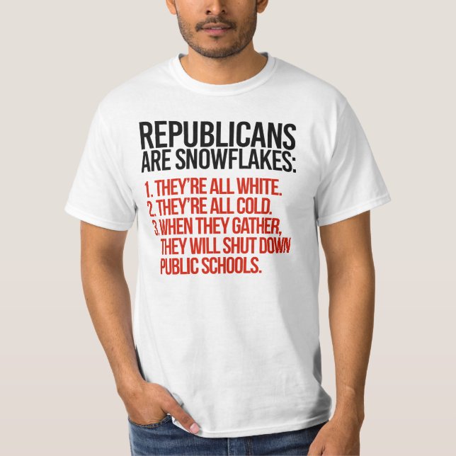Camiseta Republicanos são flocos de neve (Frente)