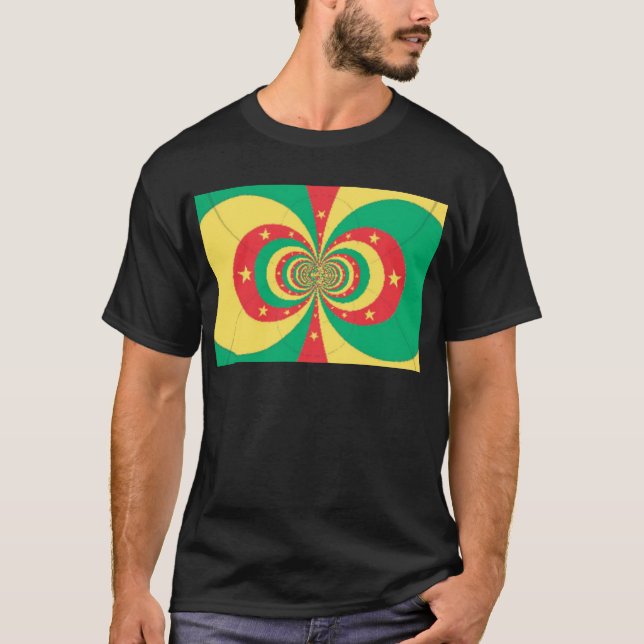Camiseta République du Cameroun, design de estrelas de cinc (Frente)