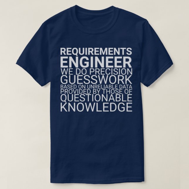 Camiseta Requisitos de Admissão de Engenheiro Engin (Frente do Design)