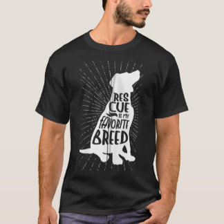 Camiseta Rescue Dog Is My Favorite Breed Dog Paw Animal Lov