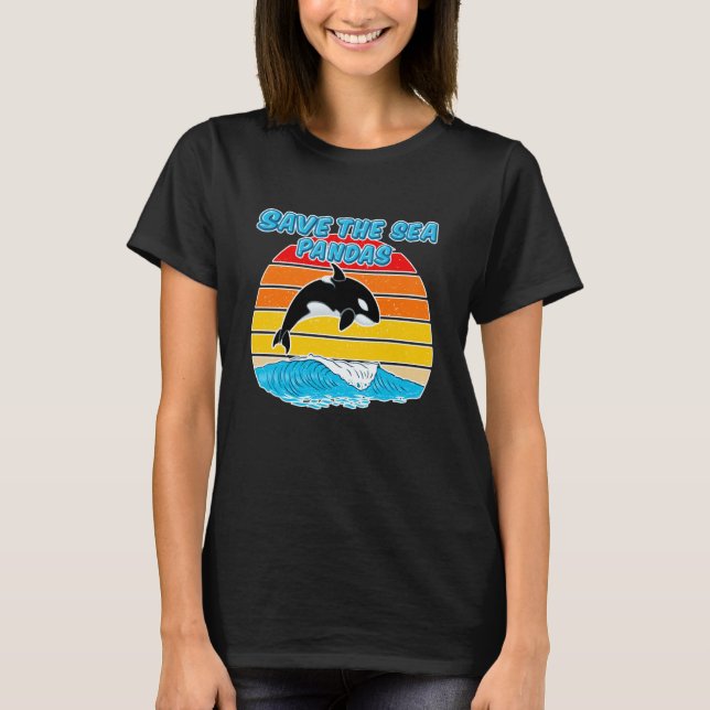 Camiseta Rescue Killer Whale Orcas Save The Sea Pandas Mari (Frente)