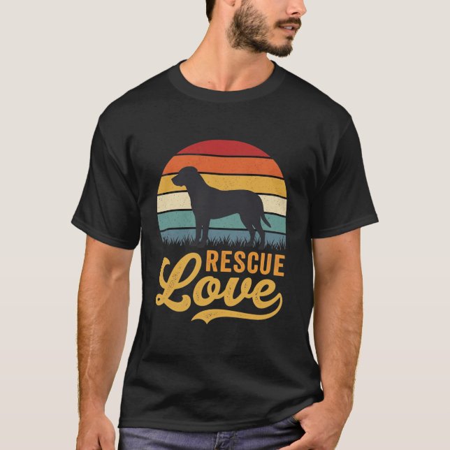 Camiseta Rescue Love Retro Dog Sunset_1 (Frente)