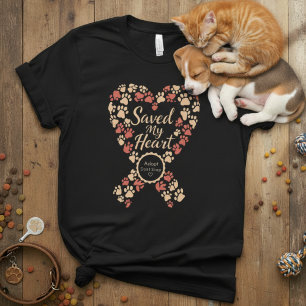 Camiseta Rescue Ribbon Heart — Adote Não Compre
