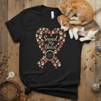 Camiseta Rescue Ribbon Heart — Adote Não Compre