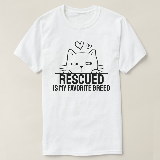 Camiseta Rescued Is My Favorite Breed (Frente do Design)