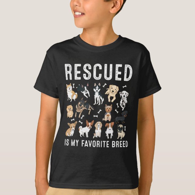 Camiseta Rescued Is My Favorite Breed Cute Rescue Dogs (Frente)