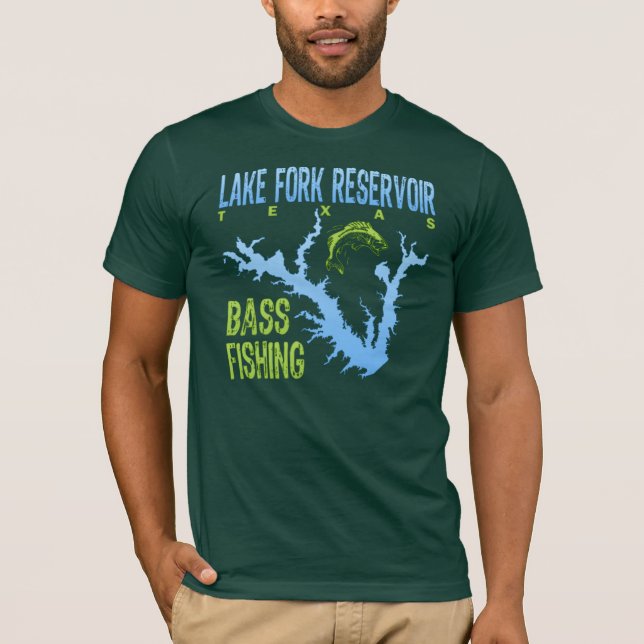 Camiseta Reservatório da forquilha do lago, pesca da perda (Frente)