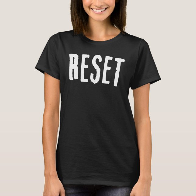 Camiseta RESET tema Motivista Mínimo Palavra (Frente)