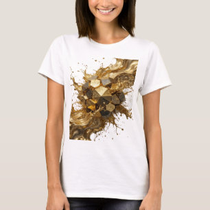 Camiseta Resfriar prata SALPICOS DOURADOS E CUBOS METÁLICOS