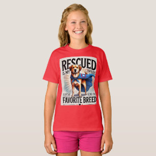 Camiseta "Resgatada é minha criatura favorita - abrigo de s