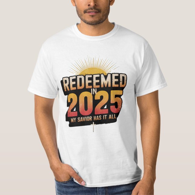 Camiseta Resgatada em T-Shirt cristã de 2025 (Frente)