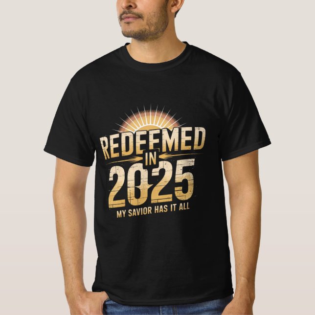 Camiseta Resgatada em T-Shirt cristã de 2025 (Frente)