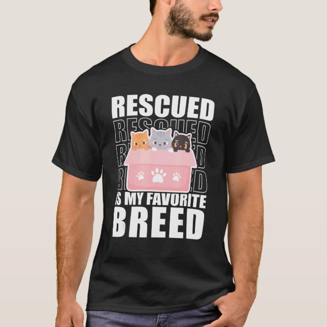 Camiseta Resgatado É Meu Abrigo De Animais De Criação Favor (Frente)