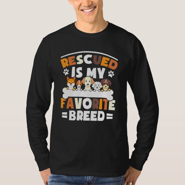 Camiseta Resgatado É Meu Cachorro De Abrigo Favorito A Prep (Frente)