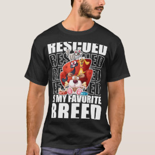 Camiseta Resgatado É Minha Raça Favorita Gatos Cães Direito