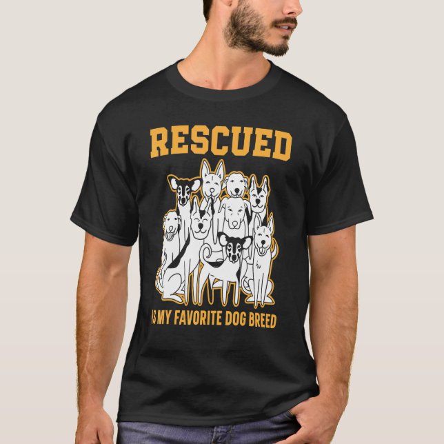 Camiseta Resgatado É O Meu Resgate De Animais De Criação De (Frente)