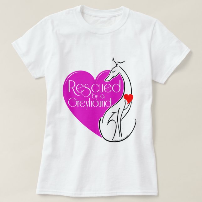 Camiseta Resgatado por um Cão Greyhound Ilustrado (Frente do Design)