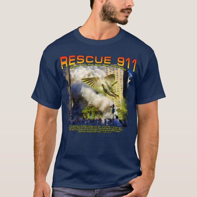 Camiseta "Resgate 911" de aquarela composta  (Frente)