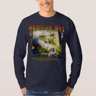 Camiseta "Resgate 911" de aquarela composta com uma mensage
