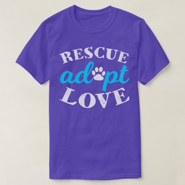 Camiseta Resgate Adotar Amante de os animais de Amor (Frente do Design)