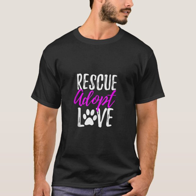 Camiseta Resgate Adote Amor  Divertido como Presente para A (Frente)