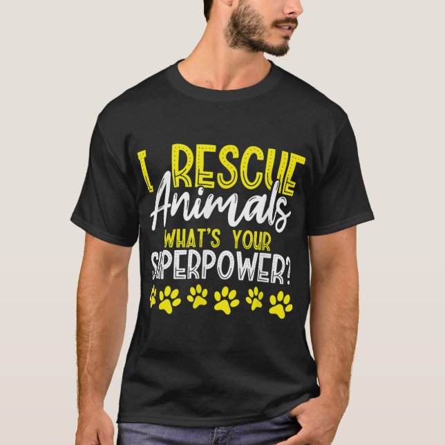 Camiseta Resgate Animais O Que É O Seu Sobrepoderoso Gato D (Frente)