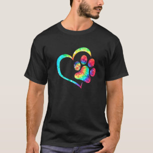 Camiseta Resgate Animal Cachorro Impressão Pata Tie Dye Arc